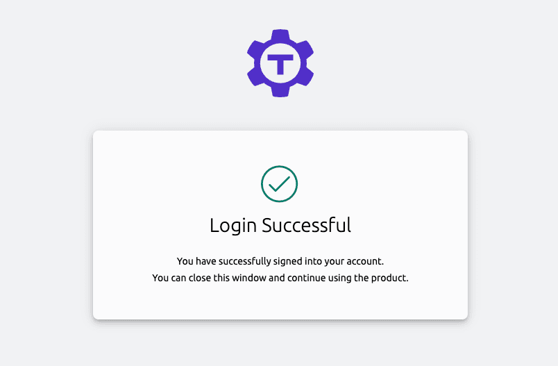 Login success view