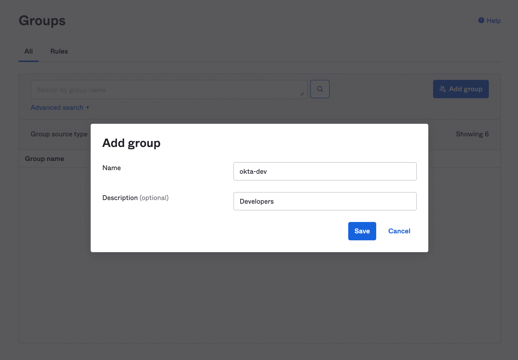 Create Group Devs